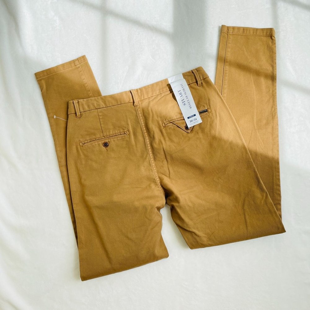 Scotch And Soda Mens Chino Pants 30x34 Stuart Regular Slim Fit Brown Stretch New - Picture 5 of 9